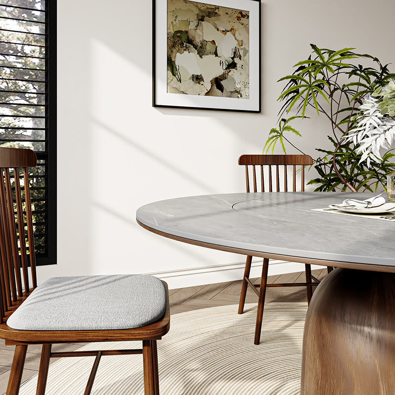 Built-in Lazy Susan Stone Dining Table