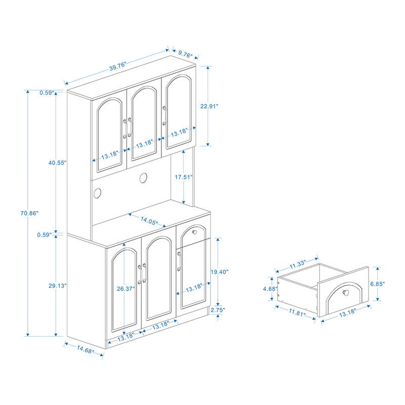 Kitchen Pantry Storage Cabinet Sideboard Cupboard