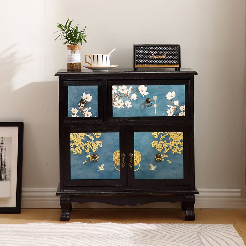 Painted Nightstand Solid Wood Bedside Table