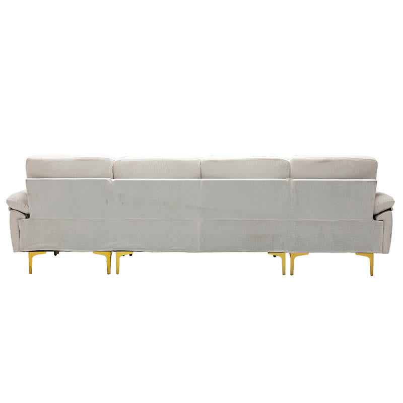 Upholstered Cectional Sofa Ottoman White