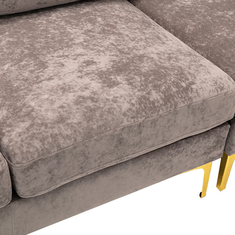 Upholstered Cectional Sofa Ottoman Brown