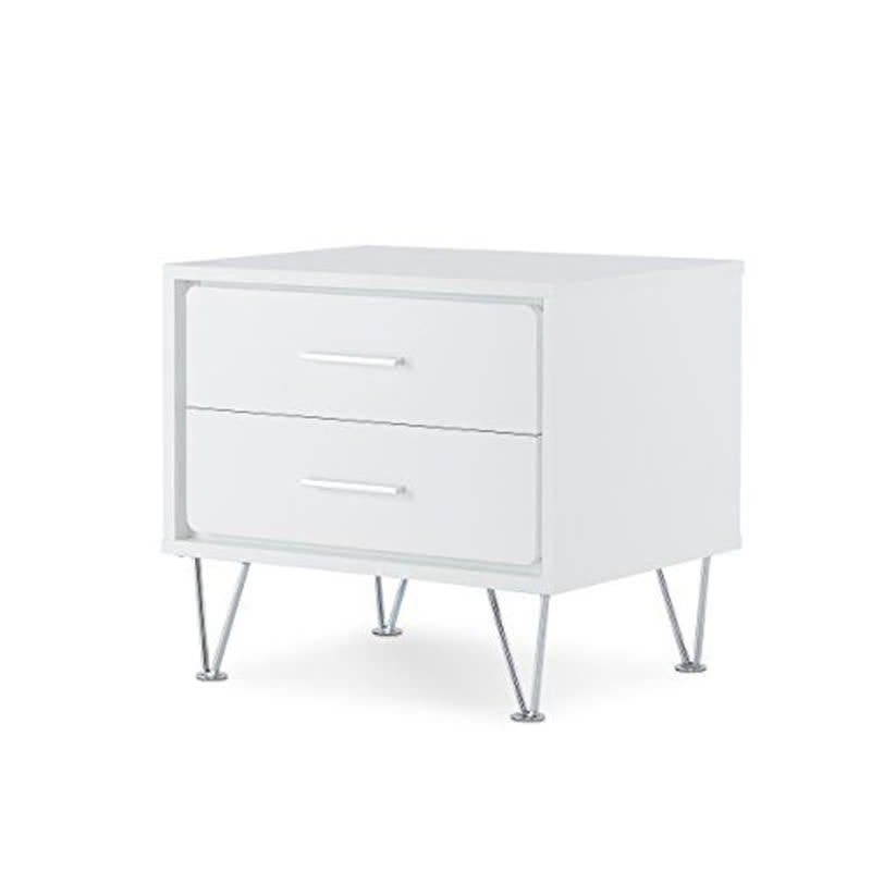 Wooden Nightstand Drawer Bedside Table White