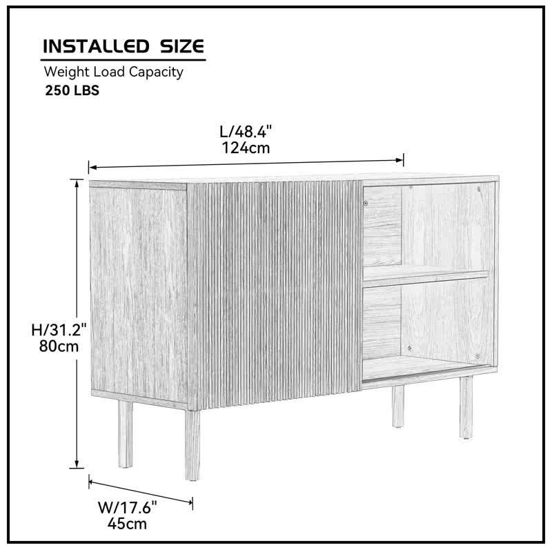 TV Stand Storage Sideboard Cabinet 48"