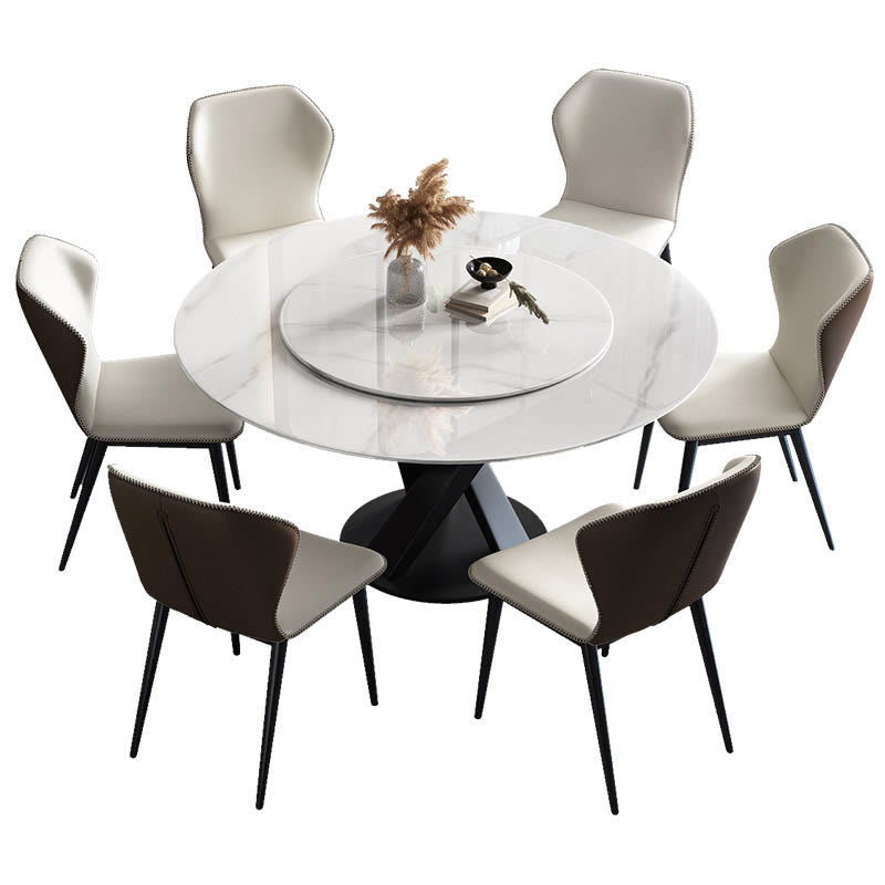 Modern Minimalist Light Luxury Slate Turntable Round Dining Table