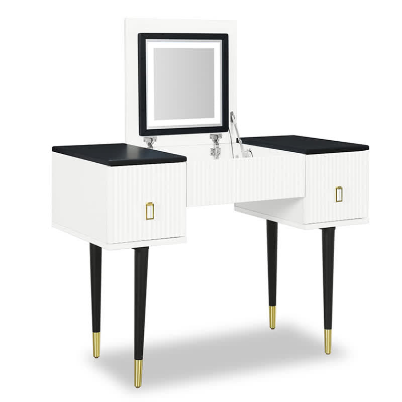 Vanity Table With LED Flip-top Mirror