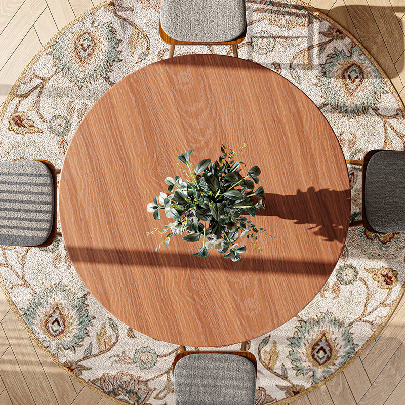 Rubber Wood Kitchen Round Dining Table With Bucket Base