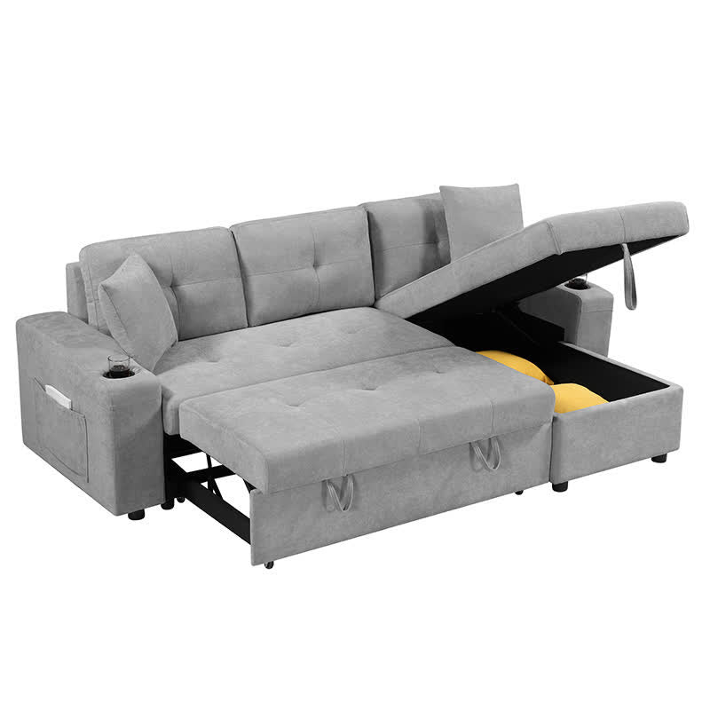 Convertible Corner Sofa Pull-Out Couch Bed