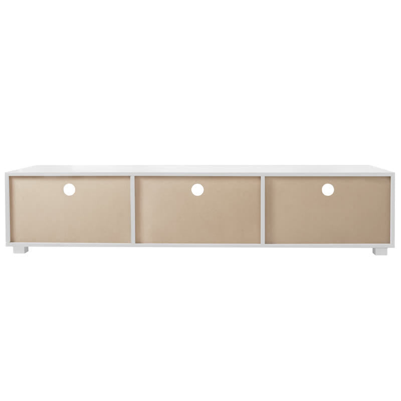 TV Stand Open Shelves Cabinet White 63"