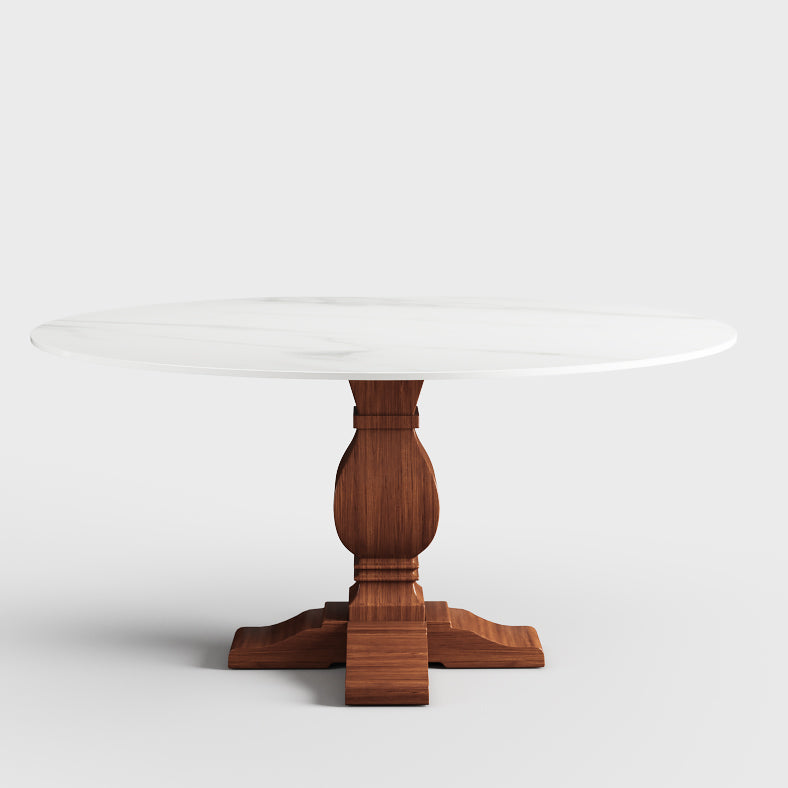 Round Dining Table Kitchen Stone Top