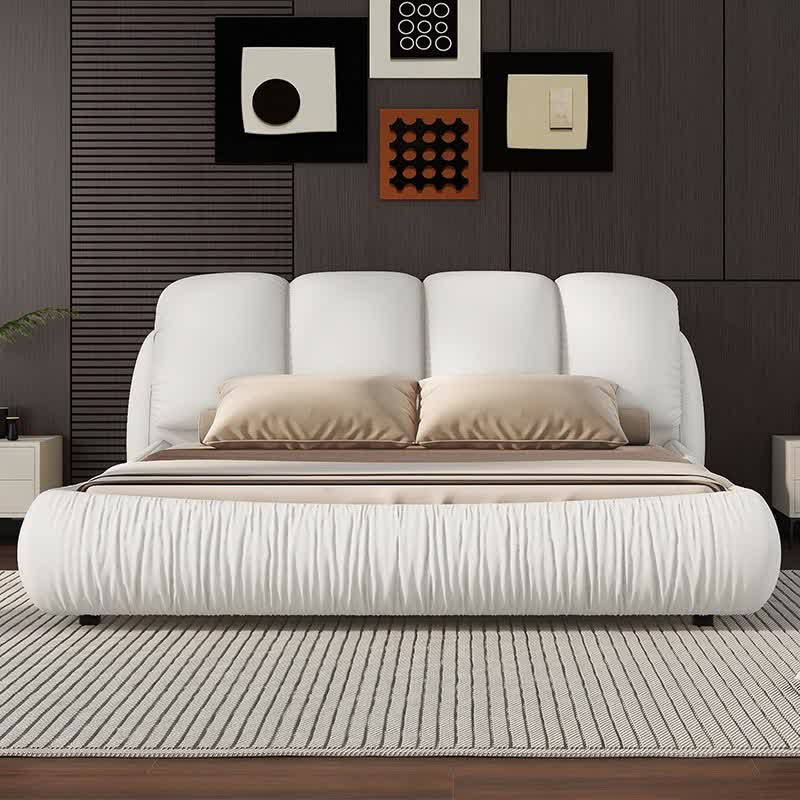 Queen Size Upholstered Bed Thick Headboard