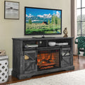 60" Electric Fireplace Farmhouse Sideboard - Gray - image 21