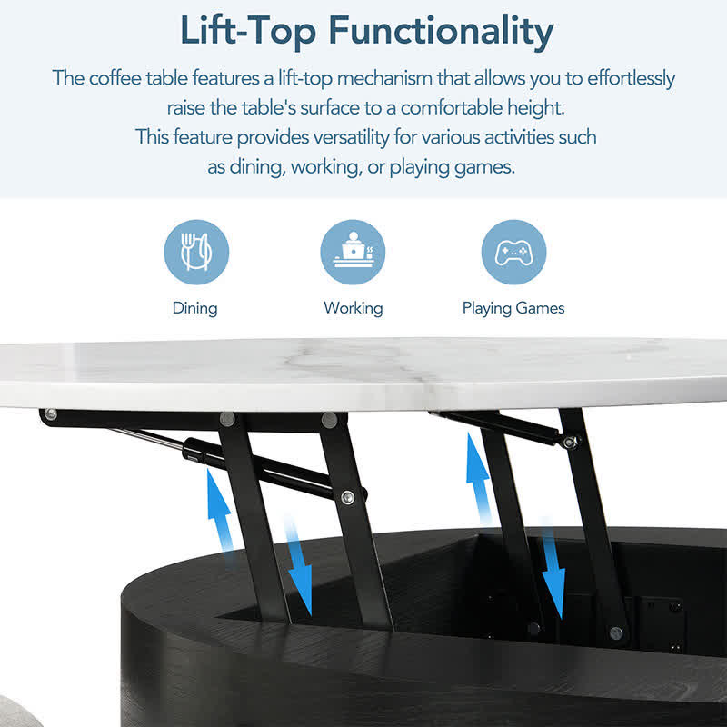Lift-Top Coffee Tables & 3 Ottomans - image 5