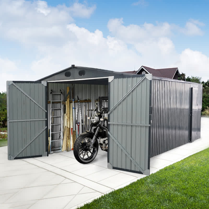 Industrial Heavy-Duty Metal Garage Shed