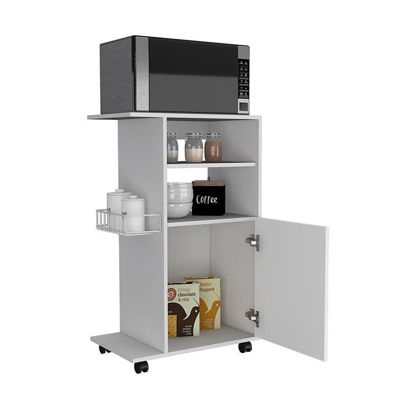 Rolling Kitchen Cart Microwave Stand Cabinet