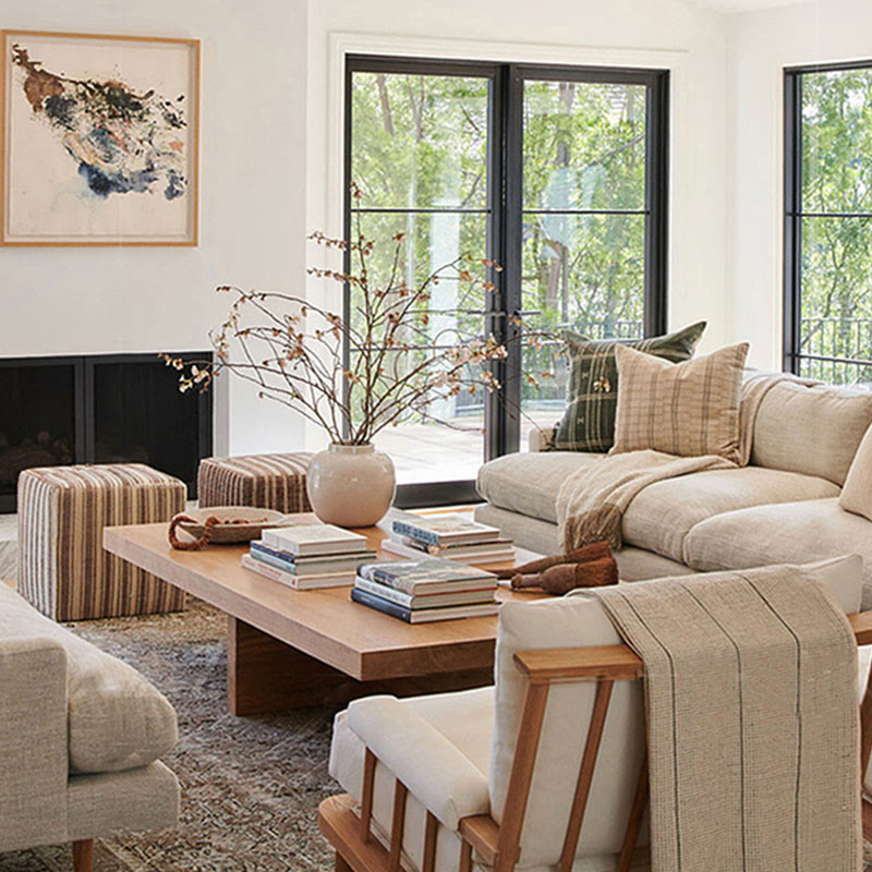 Simple Ash Wood Square Coffee Table