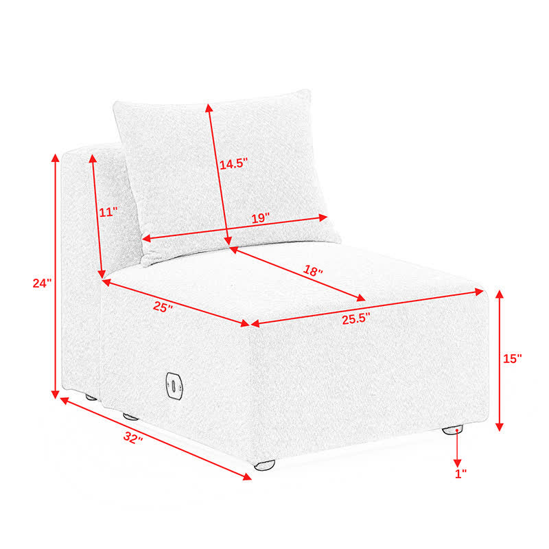 Sectional Sofa Seat Chaises Ottomans Set