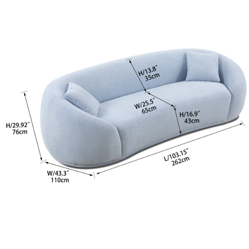 Curved Sofa Upholstered Boucle Lounge Couch