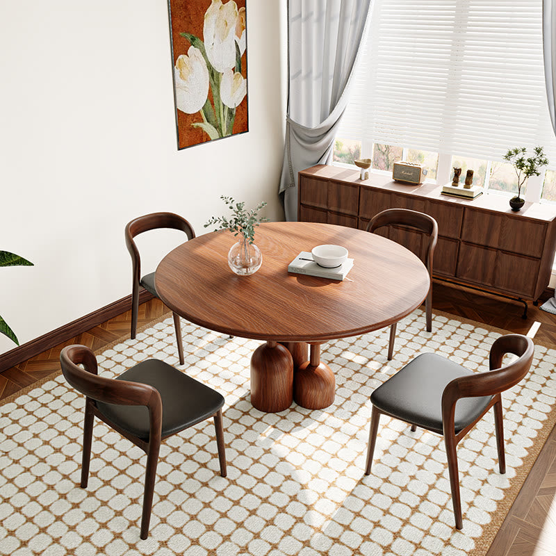 Retro Rubber Wood Dining Table