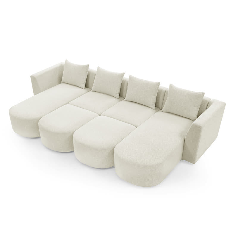 Sectional Sofa Seat Chaises Ottomans Set