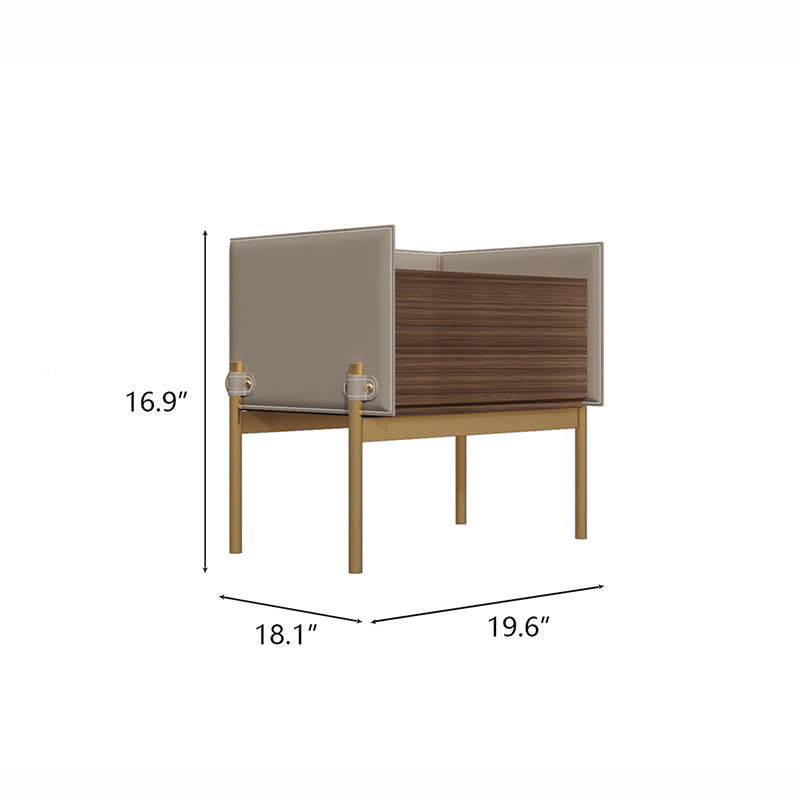 Bedside Table Nightstand With Metal Legs