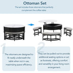 Lift-Top Coffee Tables & 3 Ottomans - image 3