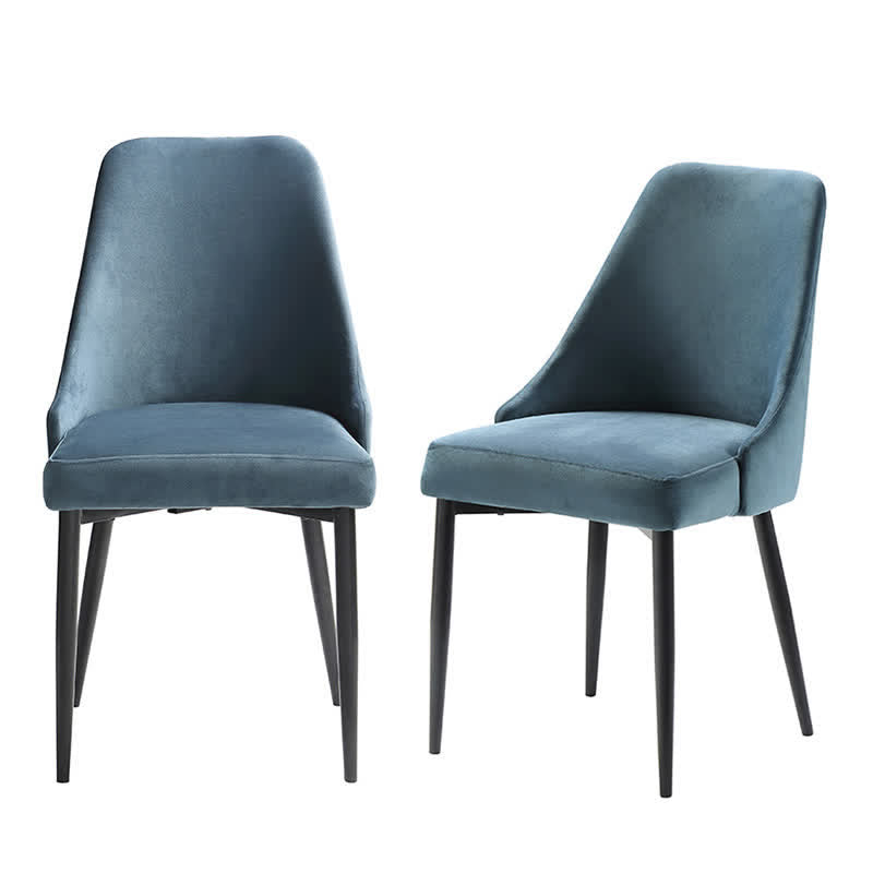 2x Velvet Fabric Side Chairs Dining Room