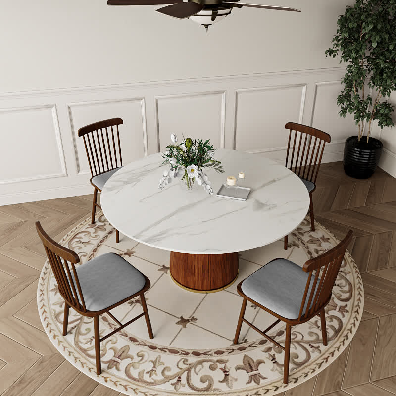 Round Dining Table With Bucket Base