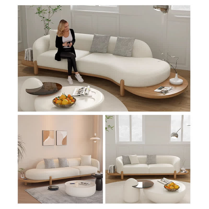 87" Teddy Velvet Corner Sofa Bed