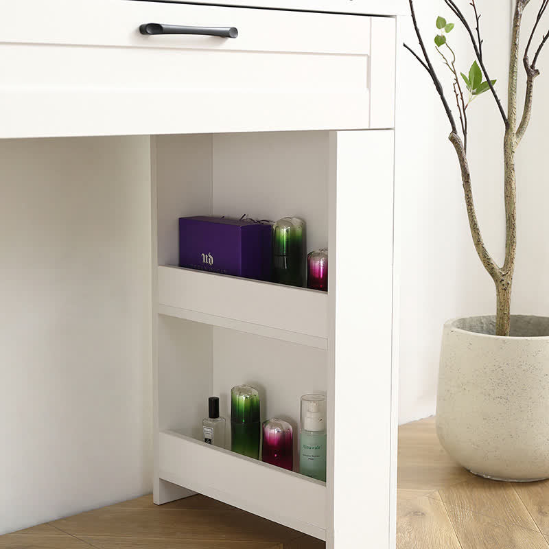 Vanity Desk Stool Set With Charging Station