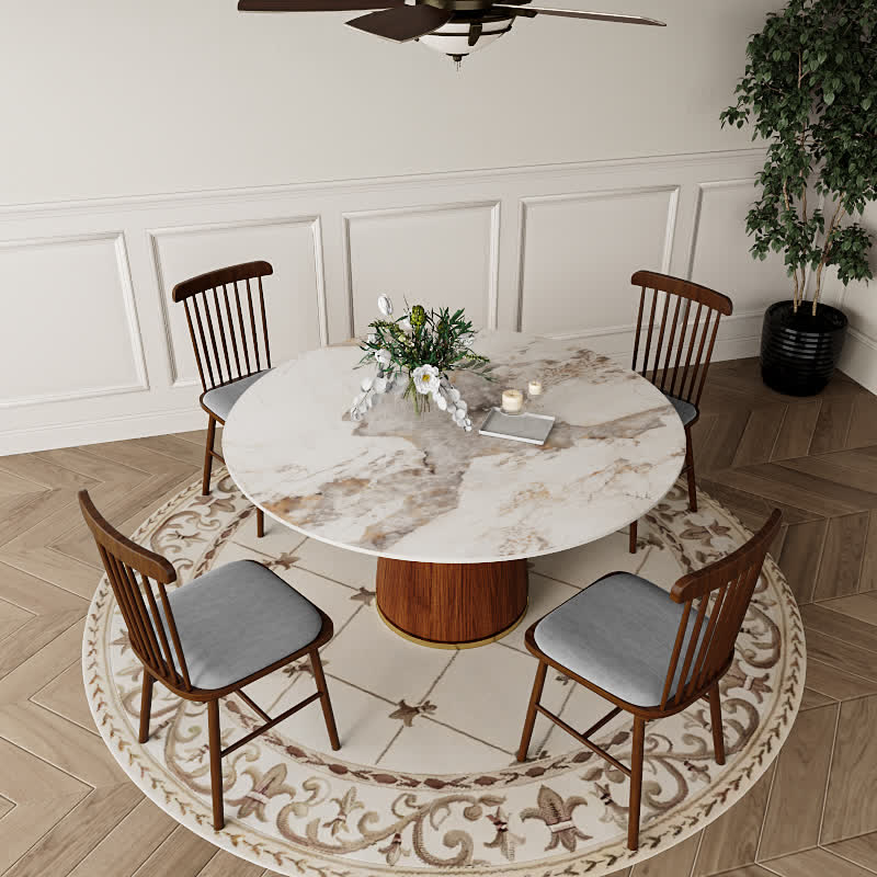 Round Dining Table With Bucket Base