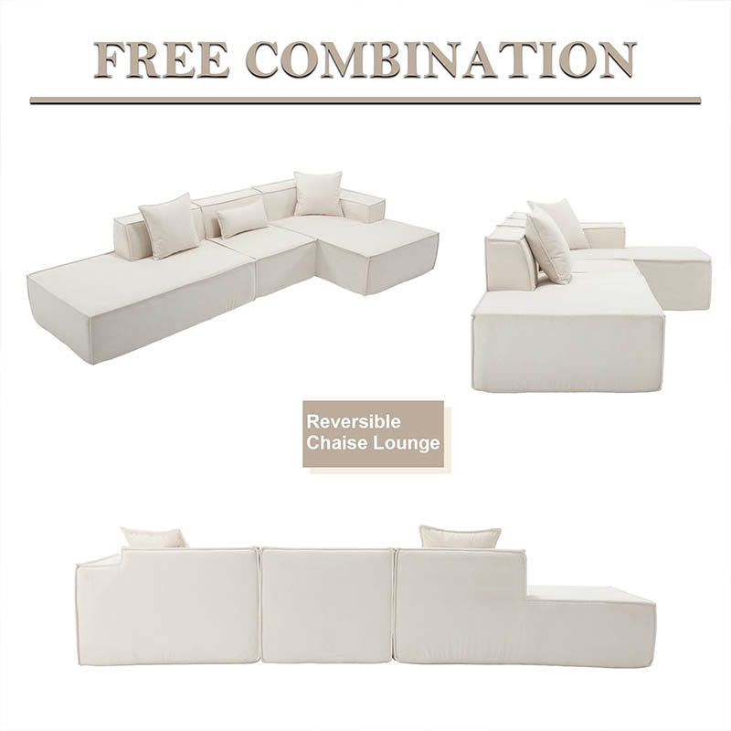 130" Oversized Installation-Free Compression Sofa