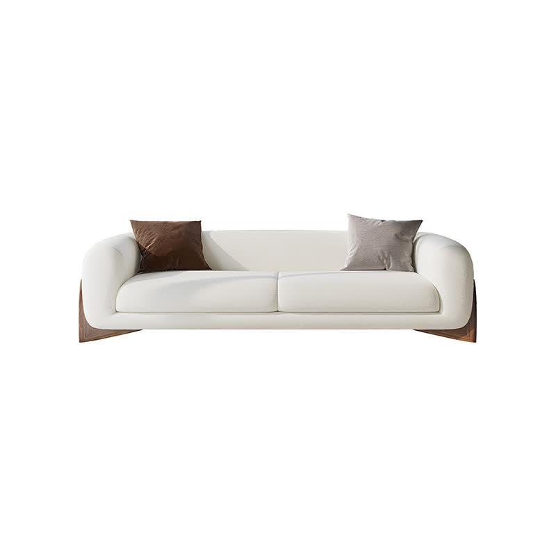 Modern Lambswool Couch Minimalist Loveseat Sofa