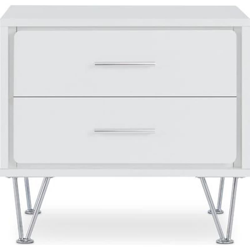 Wooden Nightstand Drawer Bedside Table White