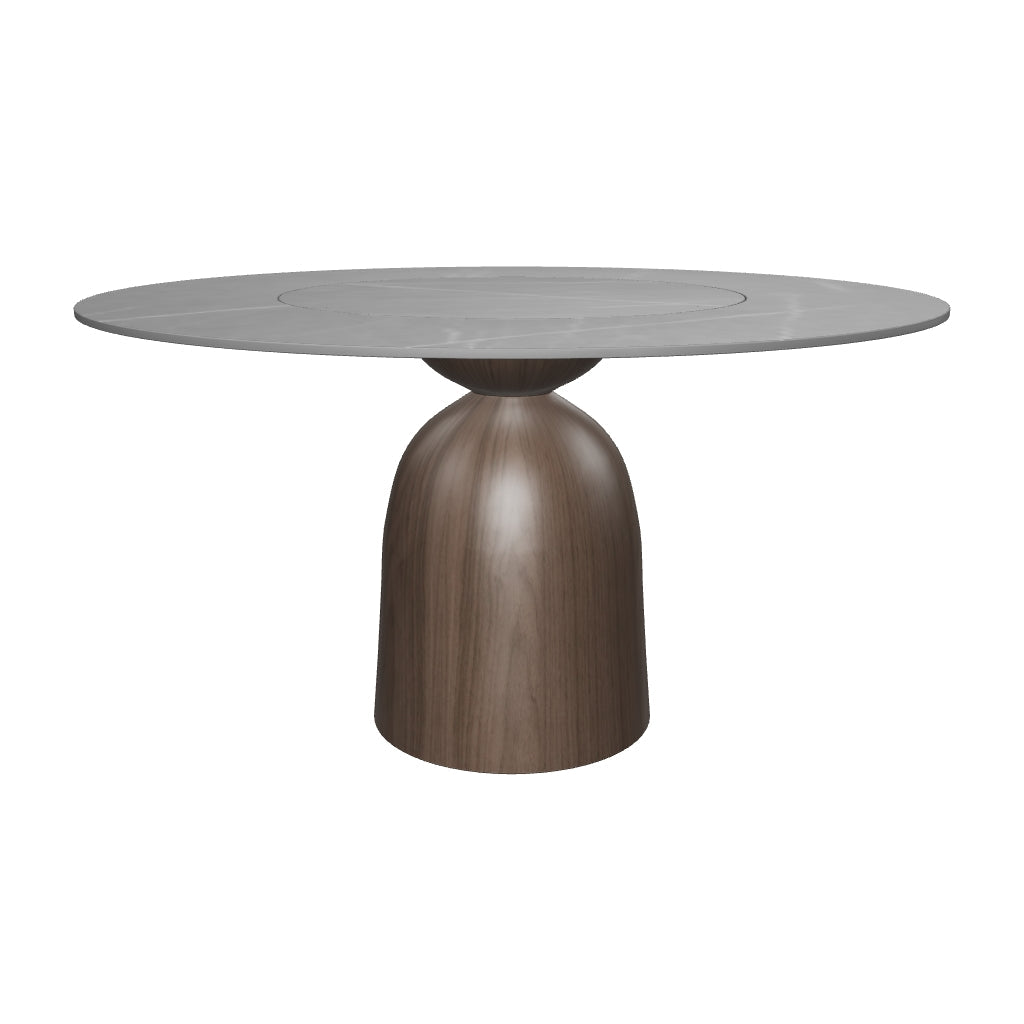 Built-in Lazy Susan Stone Dining Table