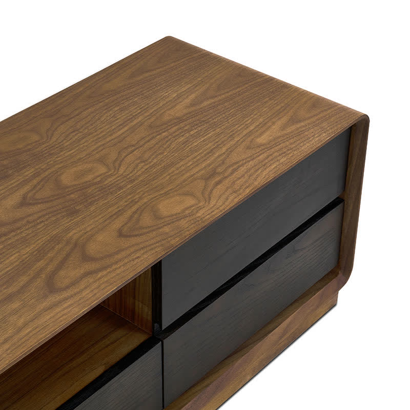 Wood TV Stand Black Walnut Sideboard