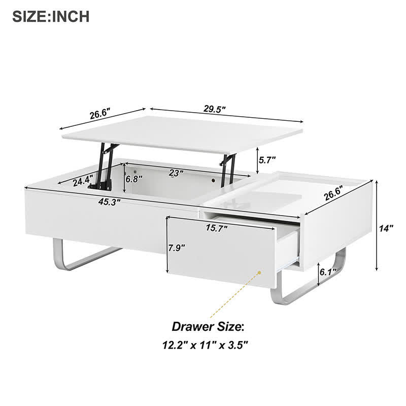 Multi-functional Coffee Table Lifted Tabletop