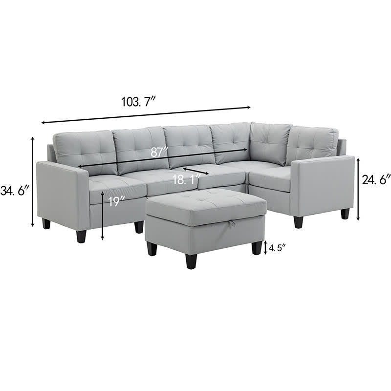 Modular Sectional Sofa Cushion Ottoman Set