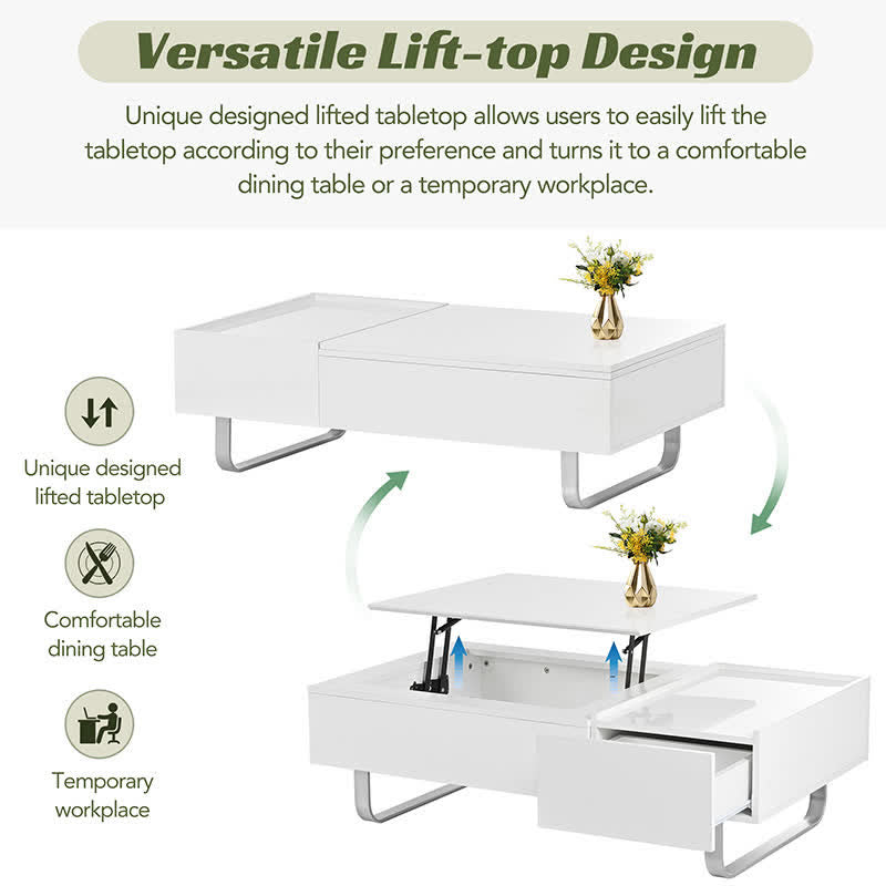 Multi-functional Coffee Table Lifted Tabletop