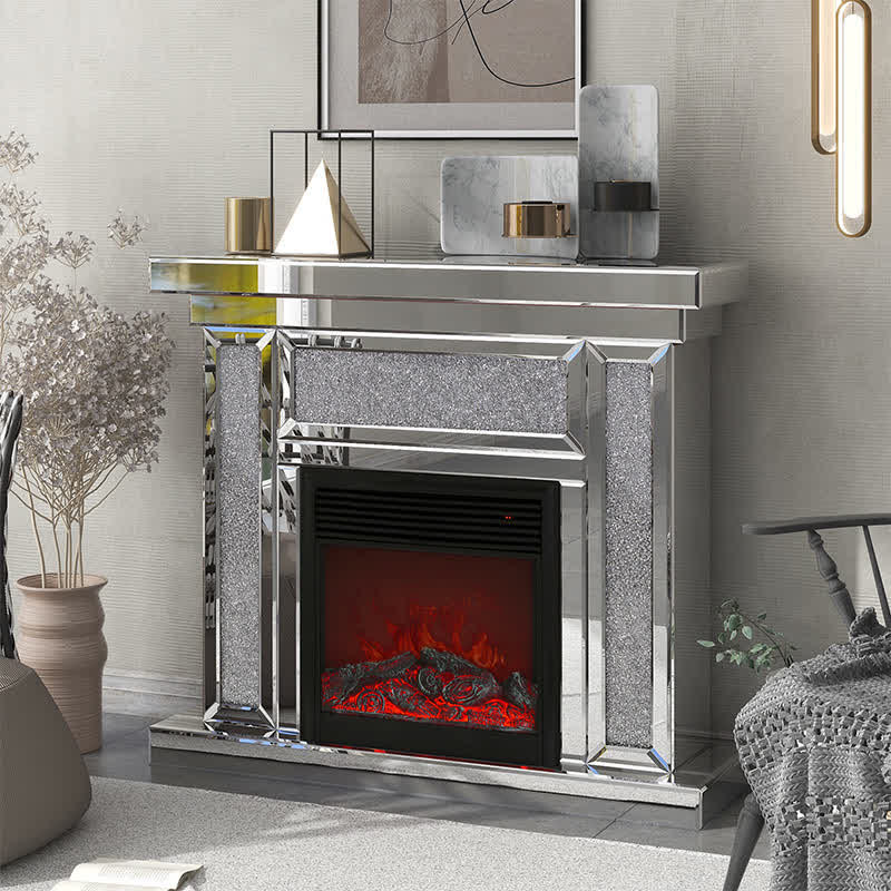 Mirror Mantelpiece Electric Fireplace Mantel Heater