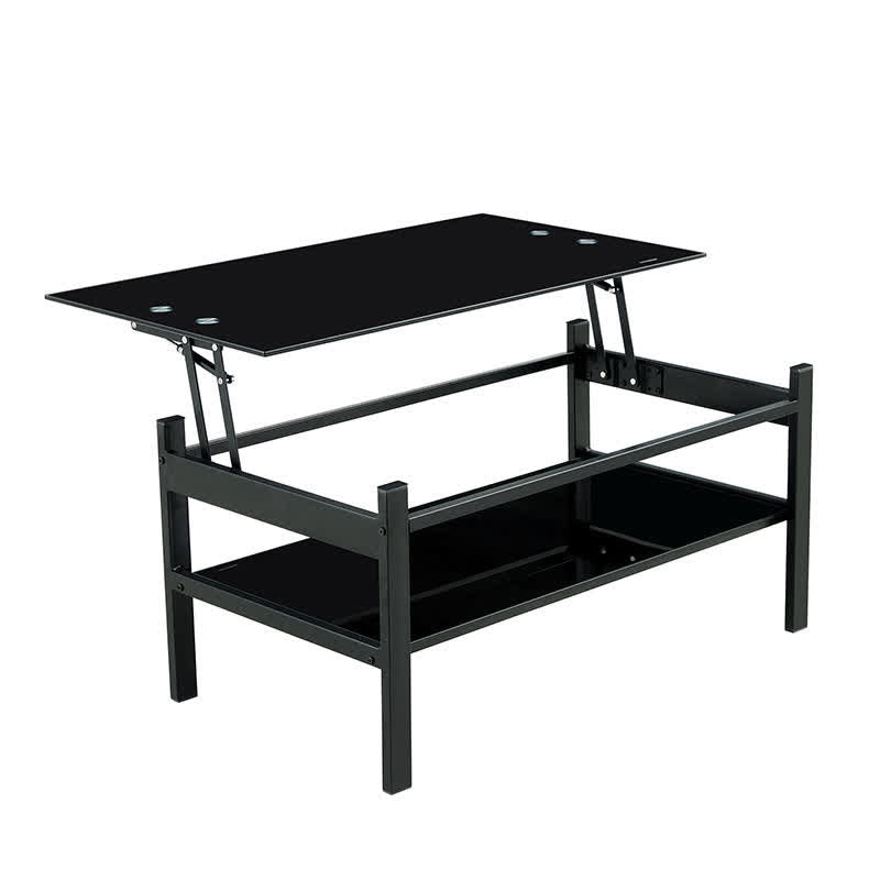 Glass Lift Top Coffee Table Black