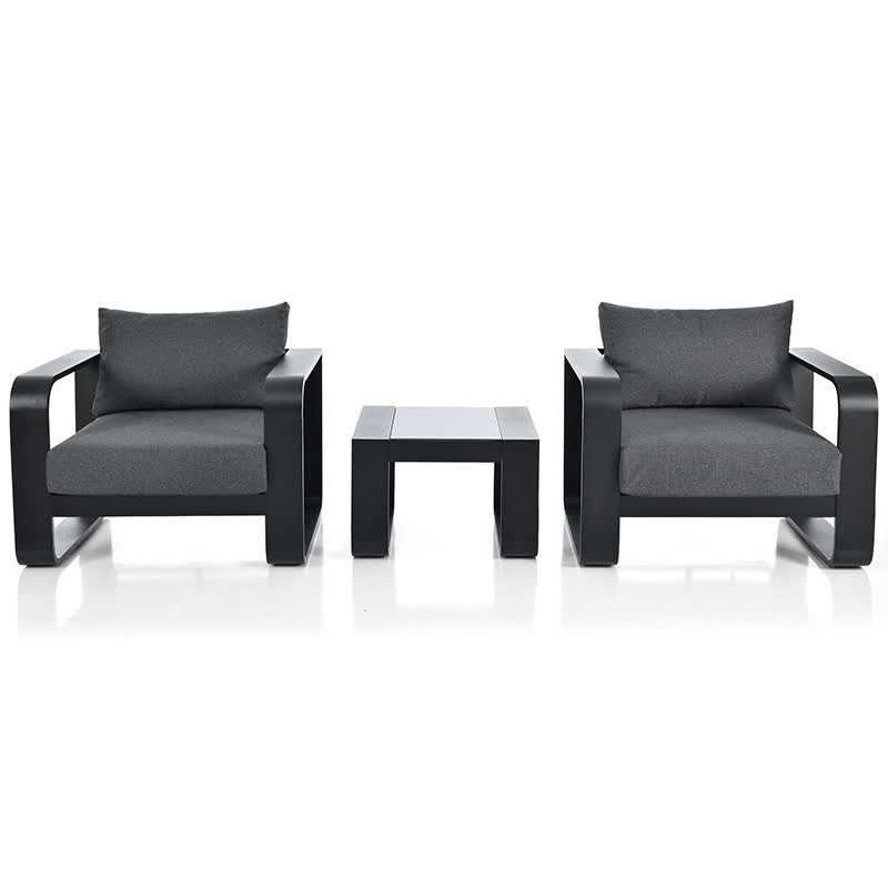 3Pcs Coffee Table Chairs Patio Furniture