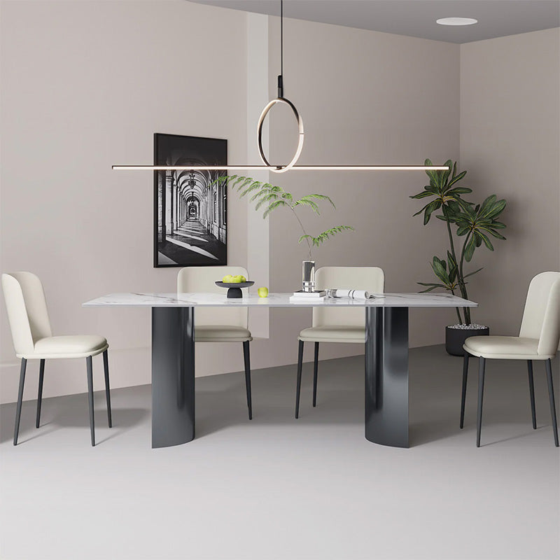 Minimalist Matte Stone Dining Room Table