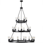 27 Light Metal Ring Chandelier