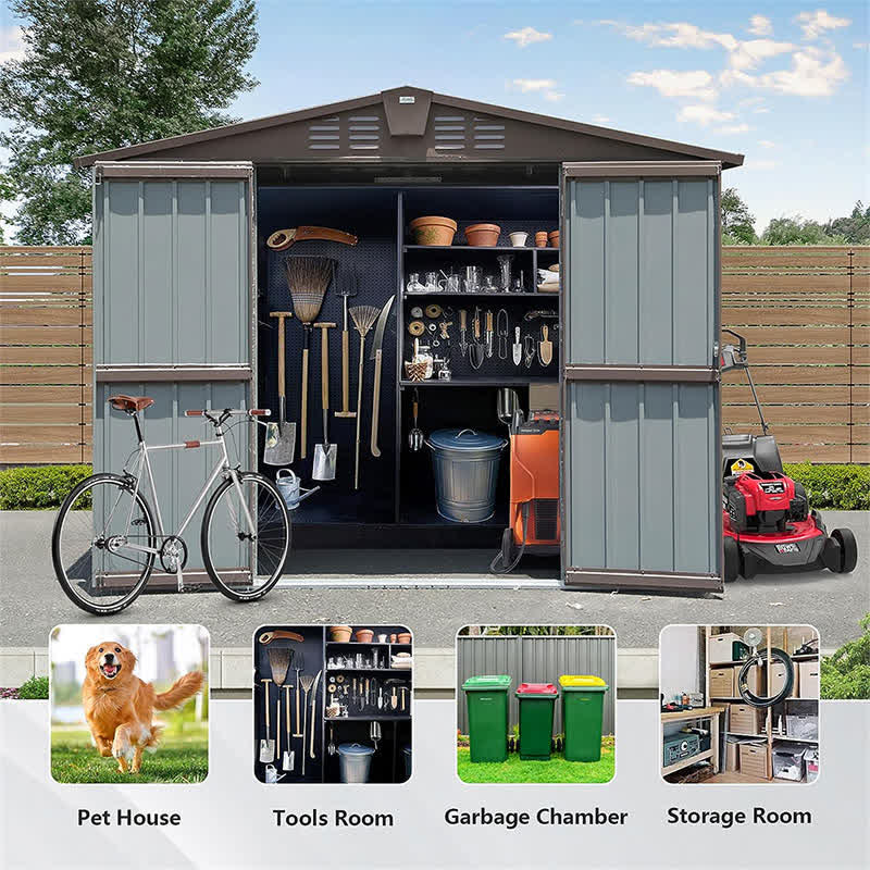 Outdoor Garden Storage Shed 8.2' x 6.2'