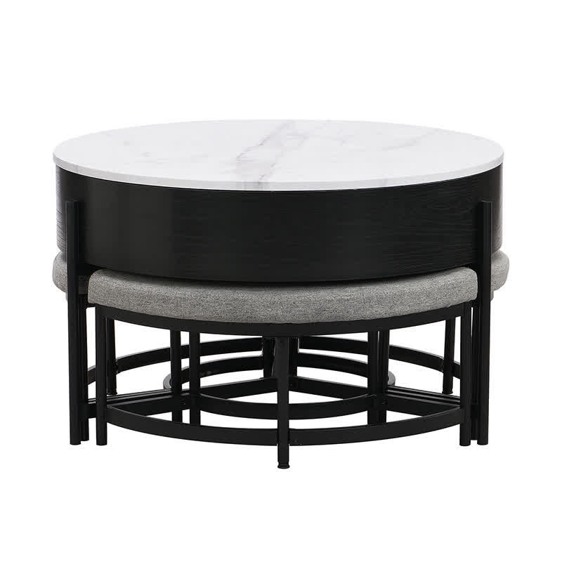 Lift-Top Coffee Tables & 3 Ottomans