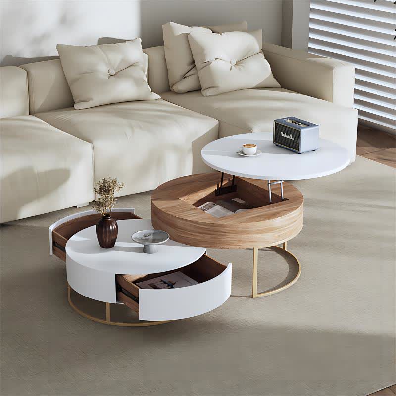 Round Lift-top Nesting Coffee Tables