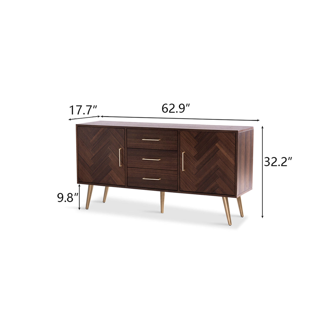 Mid-Century Wooden Server Cabinet Kitchen Sideboard