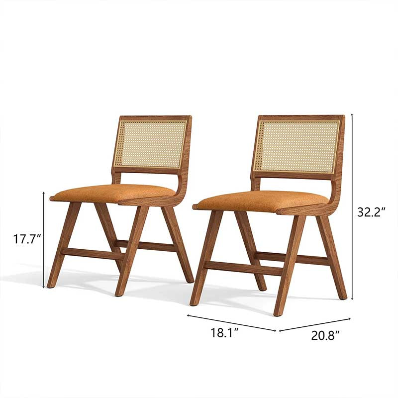 Mid-Century Rattan Farmhouse Dining Chairs