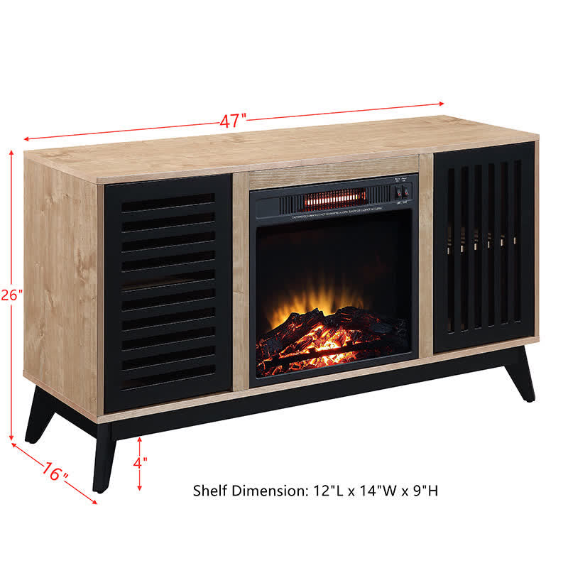 47" Electric Fireplace Sideboard Console Table