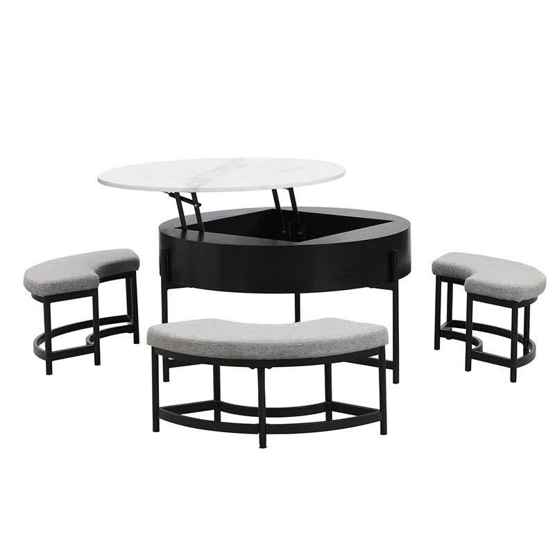 Lift-Top Coffee Tables & 3 Ottomans